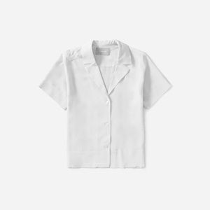 The Silk Notch Collar Short-Sleeve Shirt - Size 00